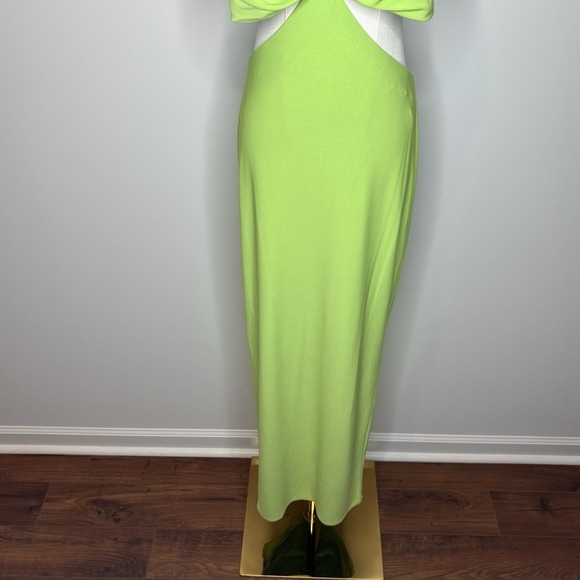 Mac Duggal Cut Out Twist Open Back Sag Green Midi Dress Womens Size 6 27110 - Picture 9 of 14